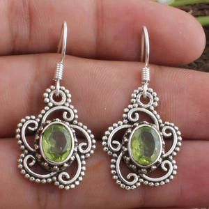 Boucles d'oreilles en péridot vert naturel, pierre de naissance d'août, bijoux fins pour femmes, cadeau d'anniversaire, pierre précieuse certifiée - Product Image 4