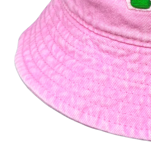 Casquette Bob Rose Délavée AKA avec Lettre Brodé(e) Verte, en Coton, Style Décontracté, Tendance Streetwear, Réglable pour Homme - Product Image 3