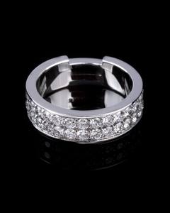 925 <b>Silver</b> Rhodium Plated Moissanite <b>Eternity</b> Band Round Brilliant Cut Claw Set Wedding <b>Ring</b> - Product Image 3