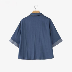 เสื้อเชิ้ตเดนิมทรงหลวมสำหรับผู้หญิง แขนยาว ติดกระดุมด้านหน้า สไตล์ลำลอง เสื้อผ้าแฟชั่นเนื้อนุ่ม เหมาะสำหรับใส่ไปทำงานและวันหยุดสุดสัปดาห์ - Product Image 5