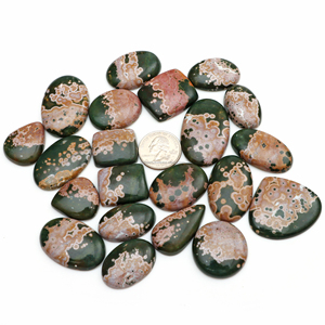 Gema de Jaspe Oceánico, Corte Facetado, Cabujón de Diseño, Jaspe Natural Semiprecioso, Lote de Gemas Sueltas para Joyería de Diseño - Product Image 6