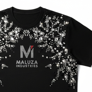 T-shirt personnalisé avec logo en strass, t-shirt en coton lourd de luxe pour hommes et femmes, graphisme diamanté, streetwear, taille plus - Product Image 2