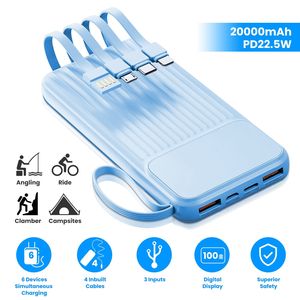 Caricabatterie Rapido PD22.5W, Power Bank Portatile da 20000mAh con Display Digitale e Maniglia, 4 Cavi Integrati, Compatibile IO - Product Image 4