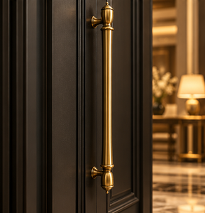 Poignée de porte cannelée classique, finition dorée, poignée décorative pour armoire, quincaillerie de meuble verticale longue - Product Image 3