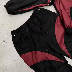 Custom Vintage Paneled Windbreaker Set Oversized Streetwear Tracksuit Lightweight Retro Sportswear Premium Quality Nylon Sets - Product Image 6