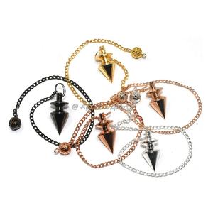 Vente en Gros de Pyramide en Laiton de Guérison Naturelle Pendule en Métal Cône Doré Reiki Pendules de Radiesthésie Reiki Divination Métaphysique - Product Image 6