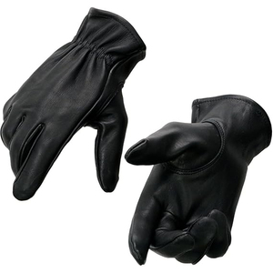 Samroz Sports Men's Black Cowhide Leather Gauntlet Motorcycle Hand <b>Gloves</b> - Product Image 1
