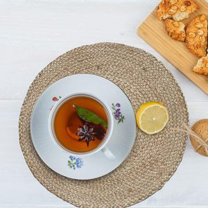 Set de table rond en jute tissé à la main, style bohème, naturel, écologique, résistant à la chaleur, décoration de table, fabriqué au Bangladesh - Product Image 6