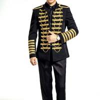 Veste Homme Steampunk Personnalisée en Tissu Noir Style Hussard pour Tambourier – Nouveauté en Ligne