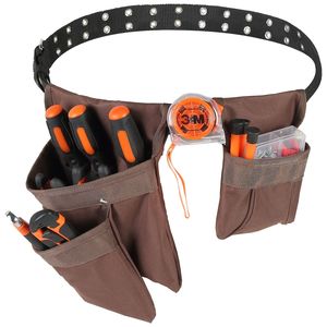 Cintura Porta Attrezzi Regolabile 29-54 Pollici in Poliestere Resistente con Borsa Staccabile per Elettricisti e Carpentieri - Product Image 1