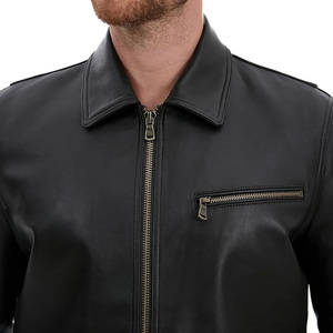 New Winter High Quality Design Men's Leather <b>Canvas</b> <b>Jacket</b> Stand Front Custom Embroidered OEM Service Waterproof Eco-Friendly - Product Image 6