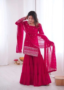 Designer Women's Adult Party Wear Salwar Kameez Set-<b>Top</b> Bottom Dupatta - Product Image 4