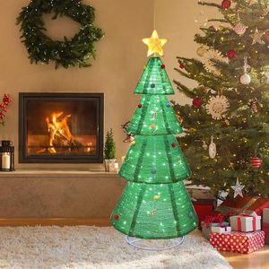 Guirlande lumineuse télescopique pliable de 1,8 m (200 lumières) pour arbre de jardin, décoration de Noël, ampoule clignotante 10 %, 30 V 3,6 W, 200 lumières pour sapin de Noël - Product Image 4
