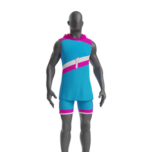 Conjunto de Camiseta y Pantalones Cortos de Fútbol 7v7 para Niños, Diseño Diagonal, Sin Mangas, con Capucha, Uniforme Juvenil Personalizado con Número de Jugador y Ribete en Contraste - Product Image 1