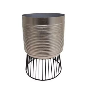 Macetas Redondas de Hierro con Recubrimiento en Polvo Negro Mate y Color Natural, Estilo Moderno, Macetas y Jardineras al por Mayor - Product Image 6