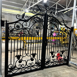 Puerta de Entrada Moderna de Metal con Elegante Decoración de Hierro Forjado para Entrada Principal Residencial y Seguridad del Jardín para Villa Moderna - Product Image 5