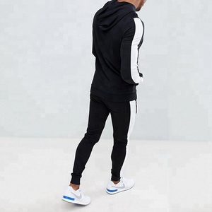New Arrival Homme Men's Trainingsanzug Side Stripe Tracksuit With Drawstring Culaith Spoirt Pullover Hooded Sweatsuit - Product Image 5