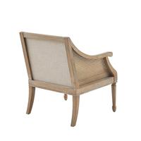 Fauteuil de salle à manger moderne en bois massif sculpté de style indien, dossier haut, design nordique, écologique, avec revêtement en lin et couleur personnalisable