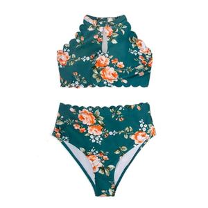 Conjunto de Bikini Sexy con Estampado Floral para Mujer, Traje de Baño de Dos Piezas de Corte Alto, Ropa de Playa de Verano 2026 - Product Image 1