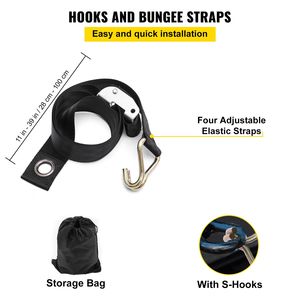 Rete da carico resistente 1,28 m x 1,68 m con fibbie a camma e ganci a S, cinghia trasversale per il controllo del carico nel cassone del pick-up, accessori - Product Image 5