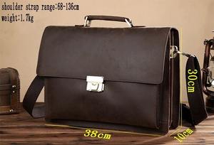 Porte-documents pour ordinateur portable 15 pouces en cuir véritable Crazy Horse, style vintage, pour hommes, usage quotidien, sac de protection pour le bureau, LLB-0354 - Product Image 6