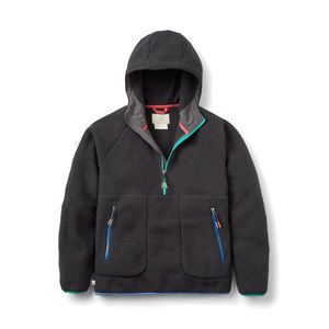 Sudadera de Forro Polar Negro para Hombre con Cuello Alto y Media Cremallera, Casual, Cortavientos, Ajuste Regular, para Invierno, Color Sólido, Material de Poliéster Acabado - Product Image 1