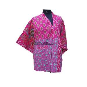 Bata Kimono de Manga Corta para Mujer, 100% Algodón, Estampado Floral, Cuello en V, con Cordón Ajustable, Transpirable, de Secado Rápido, para Vacaciones - Product Image 5