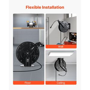 Avvolgitubo per Idropulitrice in Acciaio Rinforzato da 15,24 m x 3/8 Pollici, 4000 PSI Max, con Riavvolgimento Automatico per Uso Giardino - Product Image 6