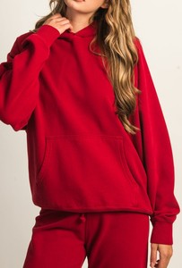 Sweat-shirt à capuche surdimensionné en coton épais 340 g/m² pour femme, délavé à l'acide, de haute qualité - Product Image 3