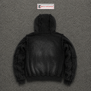 Sudadera con capucha con cremallera PREMIUM BLACK GRAPHIC HIDDEN TRUTH, estilo oversize, informal, de algodón tejido, con logo estampado frontal, estilo otoñal, COMFORT - Product Image 6