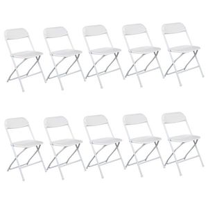 Sedia Pieghevole Classica Bianca da Giardino in Plastica, 10 Pezzi, Stampaggio a Iniezione, Sostituisce D0102HGSL87 - Product Image 5