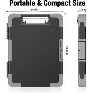 Portapapeles Resistentes de Plástico de Alta Resistencia de 8.5x11, a Prueba de Golpes, Tamaño Carta/A4, con Compartimento Interno para Bolígrafos, Portapapeles con Clip Superior para Bolígrafos - Product Image 4