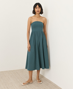 Nuevo Vestido de Verano para Mujer, Moda Retro, Sin Tirantes, Sin Mangas, con Abertura, Color Sólido, Algodón Puro - Product Image 2
