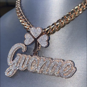 Colgante Personalizado Icedout con Nombre, Plata 925, Diamante Moissanita, Joyería de Lujo Hip Hop para Fiesta, Colgante con Letra Personalizada - Product Image 3