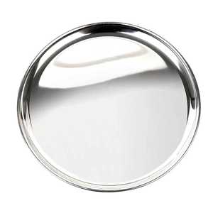 Ensemble d'assiettes rondes en acier inoxydable de qualité alimentaire, réutilisables et durables, pour la maison, les restaurants et les hôtels - Product Image 1