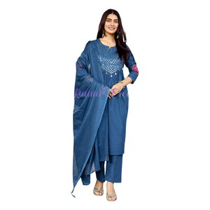 Ensemble de costume Kurta en coton de qualité supérieure pour femmes, tissu doux et confortable, au meilleur prix de gros - Product Image 1