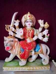 White Marble Durga Mata Statues - Product Image 3