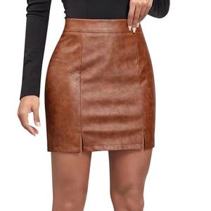 Jupes en cuir pour femmes de haute qualité, confortables et respirantes, style streetwear, avec logo personnalisé. - Product Image 1