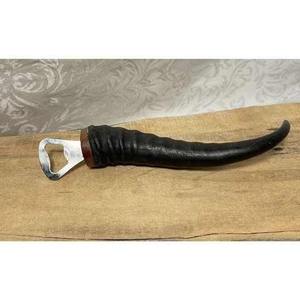 Ouvre-bouteille en corne de buffle avec acier inoxydable – Outil artisanal écologique pour bière et vin - Product Image 3