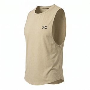 Camiseta sin Mangas de Gimnasio 100% Algodón con Logotipo Personalizado, Camiseta Deportiva Informal para Hombre, Talla Grande, Lisa, con Logotipo Impreso - Product Image 3