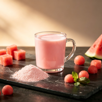 Watermeloenmelkpoeder voor bubble tea, niet-zuivelhoudende roomvulling, drankbasis, groothandel fruitdrankpoeder voor cafe menu's