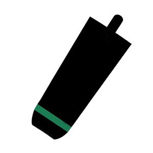 <b>Knee</b> <b>High</b> <b>Socks</b> Solid Black with Green Stripe Breathable Knitted for Adults Casual Wear - Product Image 6