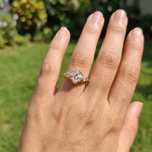 Anillo Ajustable de Plata de Ley 925 con Diamante Cultivado en Laboratorio, Joyería Elegante con Incrustaciones de Piedras Brillantes, Regalo de Moda - Product Image 6