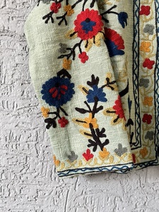 Luxury Handcrafted Embroidered Quilted Jacket for Women Boho Style with Multicolor <b>Floral</b> Embroidery 100% Cotton Eco-Friendly - Product Image 2