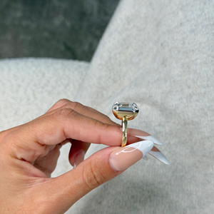 แหวนเพชรทรง Asscher 10 กะรัต ชุบทองคำขาว 14K สำหรับเธอ พร้อมใบรับรอง IGI ขายดี - Product Image 4