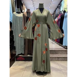 Nouvelle Collection 2026 : Abaya Modeste de Dubaï à Manches Longues, Ornée de Perles et de Paillettes, Faite à la Main, Traditionnelle, pour Mariage, en Polyester Respirant, Col en V pour Femme - Product Image 1