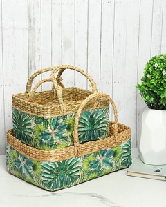 Ensemble de 2 paniers en jonc de mer peints, faits à la main, paniers de rangement, vente en gros, écologiques, fabriqués au Vietnam - Product Image 3
