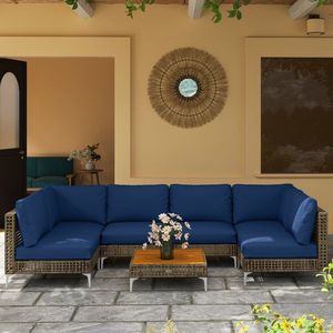Set di Mobili da Giardino, Tavolo e Sedie per Cortile e Hotel, Divano da Esterno Resistente alle Intemperie e Elegante - Product Image 6