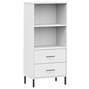 Bibliothèque rectangulaire moyenne en bois de pin massif blanc - Product Image 2