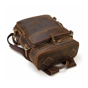 Sac à dos pour homme en cuir véritable durable, fermeture magnétique, léger, résistant à l'eau, pour voyage, randonnée, ordinateur portable - Product Image 6
